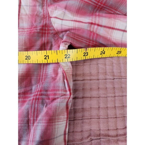 Rafter C Pearl Snap Shirt Men Large Red Plaid Western Button Up Long Sleeve - Picture 5 of 6